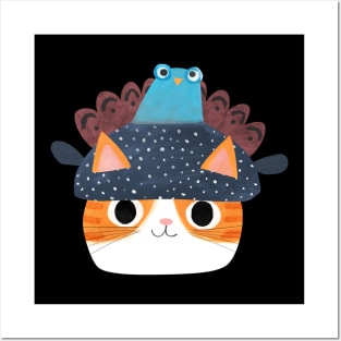 Turkey Hat Cat Posters and Art